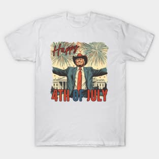 Patriotic Trump Firewoks Happy 4th Of July Independence Day T-Shirt
